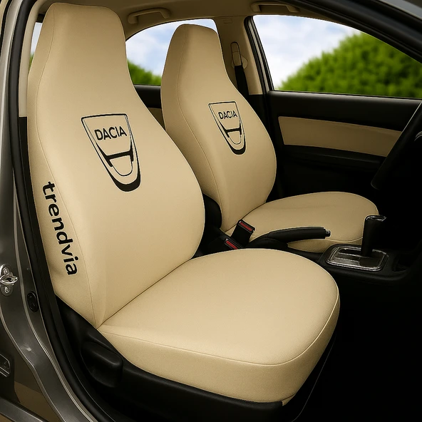Dacia Logolu Açık Bej Penye Ön ve Arka Oto Koltuk Kılıfı Seti  Servis Tipi Koltuk Koruma ürün görseli 1