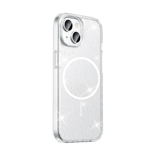 Gpack Apple iPhone 15 uyumlu Kılıf M-Safe Şarj Özellikli Simli Saydam Maris Kapak ürün görseli 1
