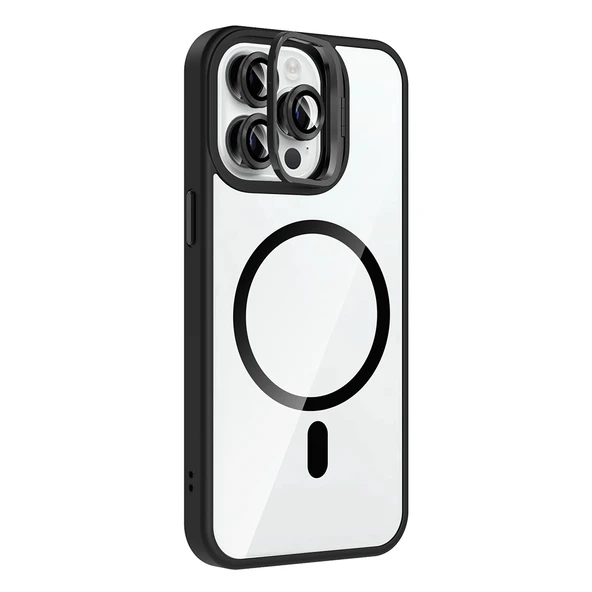 Gpack Apple iPhone 14 Pro Max uyumlu Kılıf Standlı M-Safe Özellikli Etro Kapak  Lens Koruma ürün görseli 1