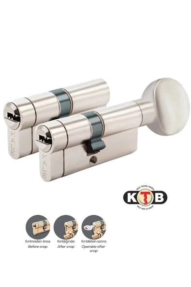| 264 Ortak Anahtarlı Tuzaklı 2'li Set (KTBS + KTBSM) Kilit Göbeği  [68 mm, Nikel] ürün görseli 1