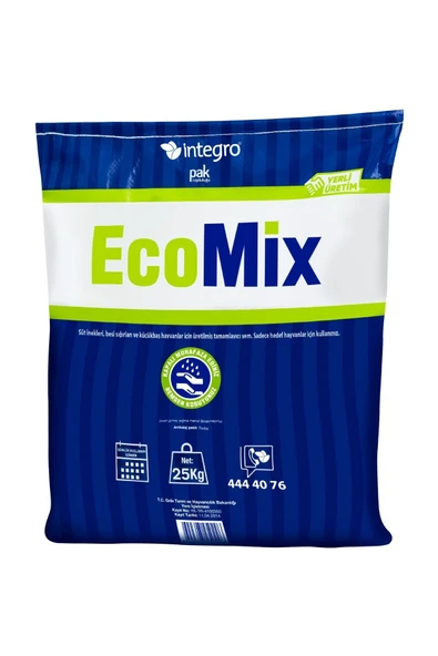 İntegro  Pakmaya Ecomix Ruminant Hayvan Vitamin Mineral Premiks Tamamlayıcı Yem Katkı 25 kg ürün görseli 1