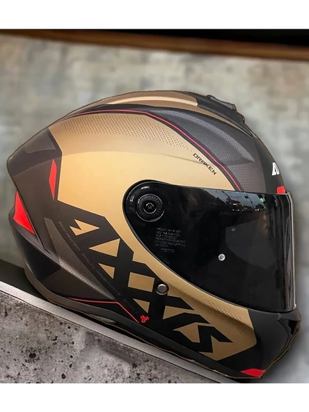 AXXIS DRAKEN S GEAR A9 MATT GOLD KASK MAT GOLD ürün görseli 1