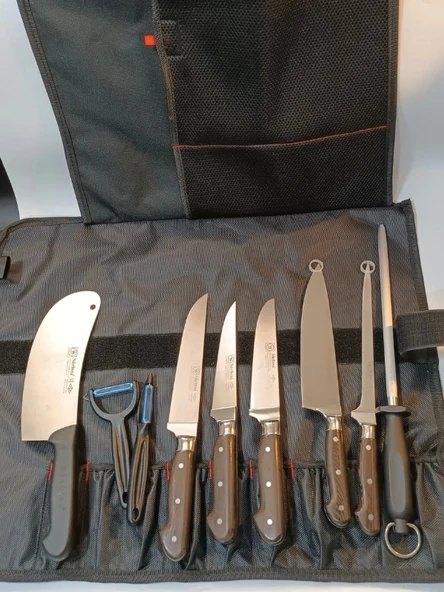 Sürbisa Çantalı Aşçı Gastronomi Handmade Bıçak Seti 9'lu Set ürün görseli 1