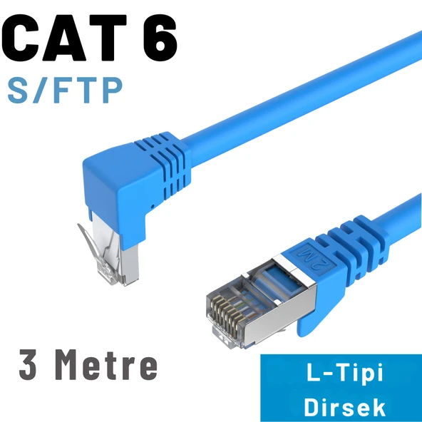 IRENIS CAT6 S/FTP Dirsek Kablo 3 Metre - Resim 2
