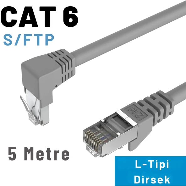 IRENIS CAT6 S/FTP Dirsek Kablo 5 Metre - Resim 2