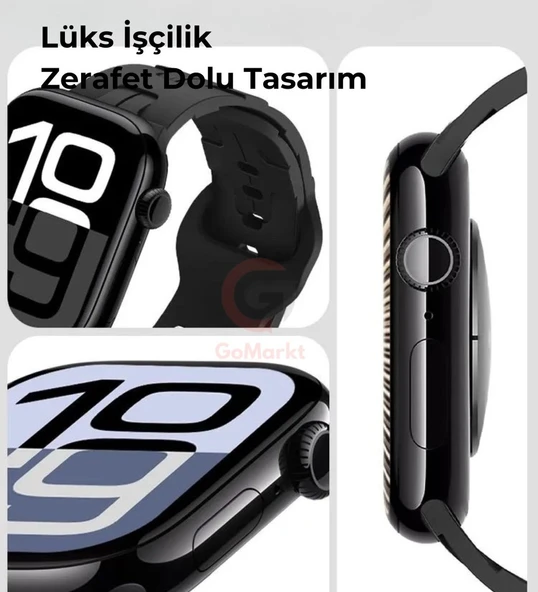 HK 10 Mini Plus 41mm Amoled Ekranlı Akıllı Saat 3 Kordonlu - Resim 4