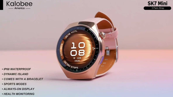 SK7 Mini Smartwatch 1.27 inç 235mA  3 Kordonlu Kadın Akıllı Saati ürün görseli 1