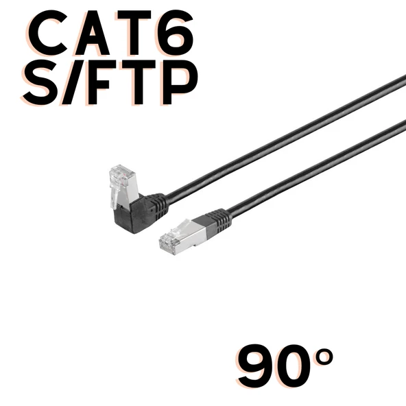 IRENIS CAT6 S/FTP Dirsek Kablo 15 Metre, Siyah ürün görseli 1
