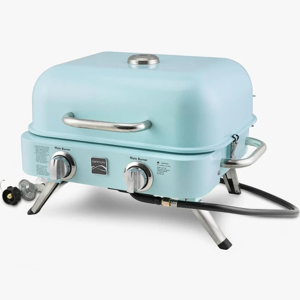 Kenmore KT-R40003-TQ Gazlı 2 Ocaklı Masa Üstü Barbekü - Turkuaz ürün görseli 1