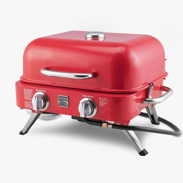Kenmore KT-R40003-RD Gazlı 2 Ocaklı Masa Üstü Barbekü - Kırmızı ürün görseli 1