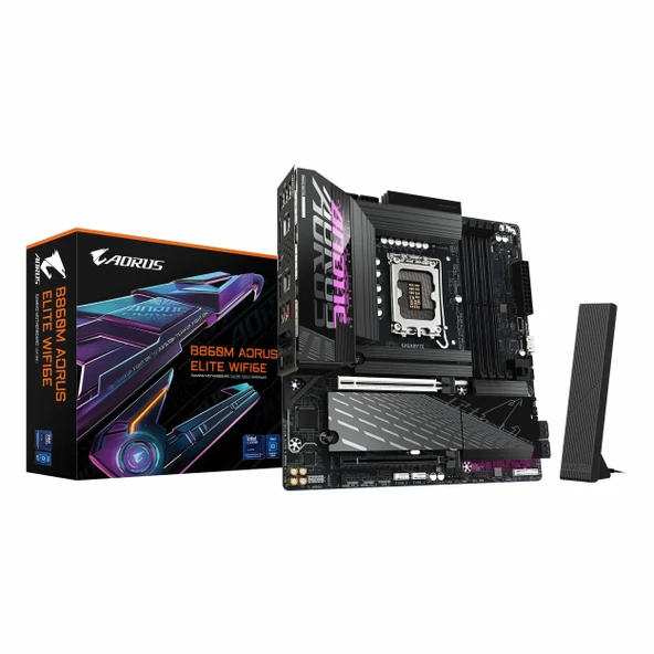 Gigabyte B860M Aorus Elite WiFi6E DDR5 (9200MHz)OC M.2 HDMI/DP/USB-C PCIe 5.0 1851P mATX Anakart ürün görseli 1