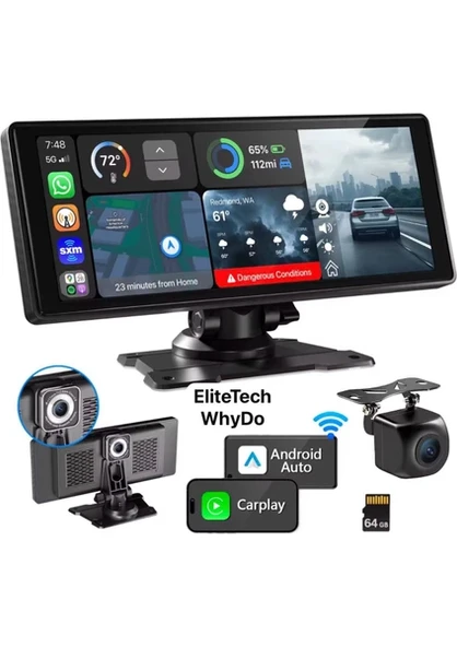 Taşınabilir Kablosuz Carplay ve Android Auto 10.26INÇ Dokunmatik Ekran ürün görseli 1