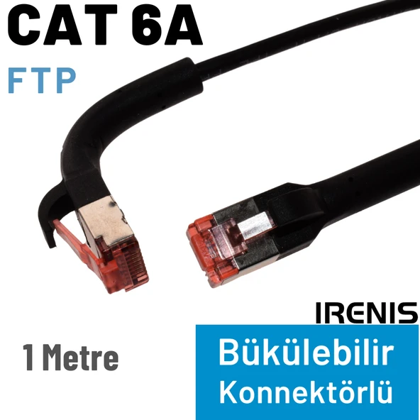 IRENIS 1 Metre  CAT6A U/FTP 90 Derece Bükülebilir Kablo ürün görseli 1
