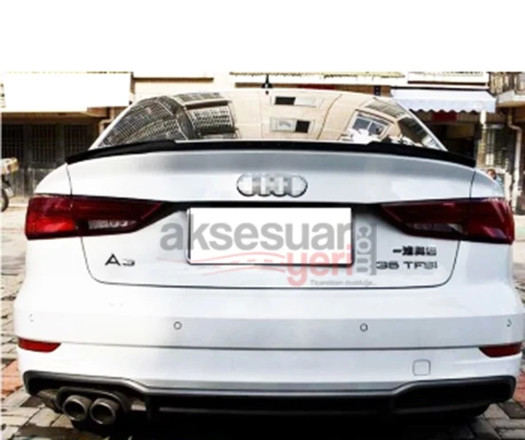 Audi A3 Sedan M4 Tip Spoiler Parlak Siyah Boyalı İthal Ürün Plastik ürün görseli 1