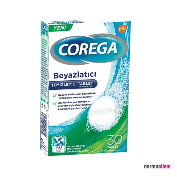 Corega Diş Protez Temizleyici Beyazlatıcı Tablet 30Lu ürün görseli 1