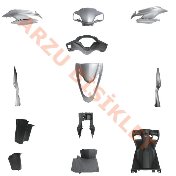 KAPORTA SET [GRİ] [YENİ MODEL] HONDA ACTIVA S ürün görseli 1