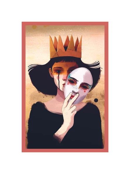 Maske Düşer  Gerçek Kalır  Dream (rüya) Anlamlı İllüstrasyon Dekoratif Kartpostal  10x15 Cm ürün görseli 1