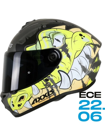AXXIS DRAKEN S TROOPER D3 MAT FLUOER YELLOW KASK MAT FLUOER YELLOW ürün görseli 1