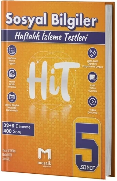 Mozaik 5.Sınıf Sosyal Bilgiler 40 Haftalık İzleme Testleri ürün görseli 1