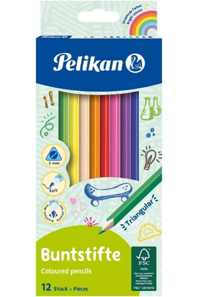 Pelikan 12li Üçgen Kuru Boya 4012700700117 ürün görseli 1