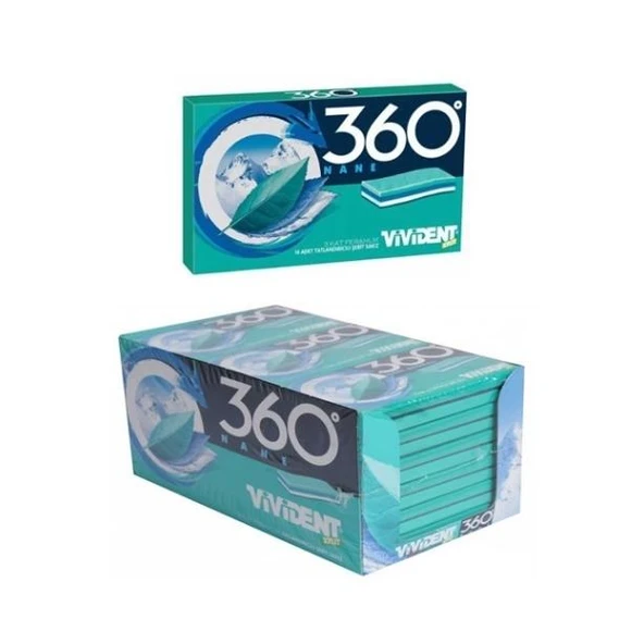 Vivident 360 Nane Aromalı Şekersiz Sakız 33 g x 18 Adet ürün görseli 1