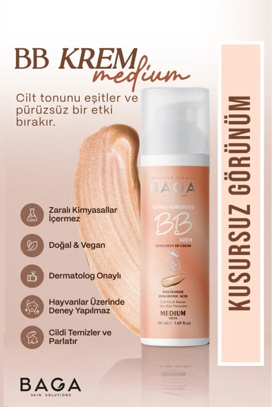 50+spf Bb Krem Medium Leke Oluşumunu Önlemeye Yardımcı Olur, Aydınlık Ve Canlılık Sağlar ürün görseli 1
