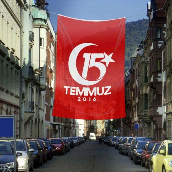 15 Temmuz Demokrasi Bayramı Kutlama Sancağı - 4x6metre Okul Bayrağı, Tören, Hatıra Bayrak ürün görseli 1