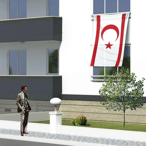 Kuzey Kıbrıs Türk Cumhuriyeti Bayrak -150x225cm (1,5 x2,25 metre) ürün görseli 1
