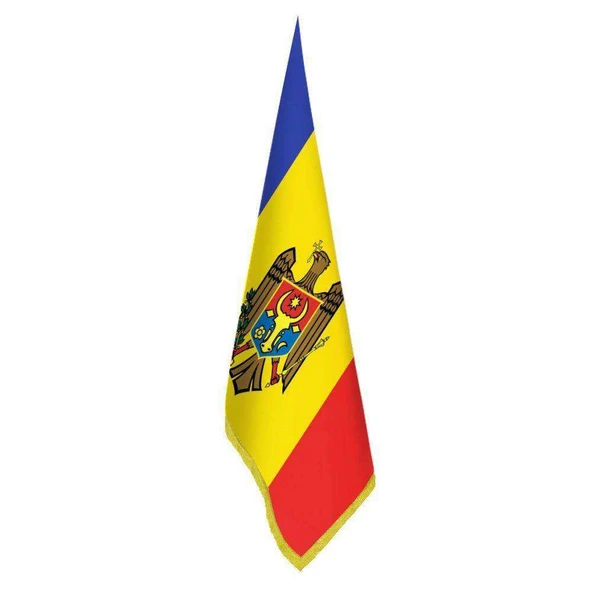 Moldova Bayrağı - Ofis-Makam-Toplantı Odaları - Saçaklı Makam Bayrağı ürün görseli 1