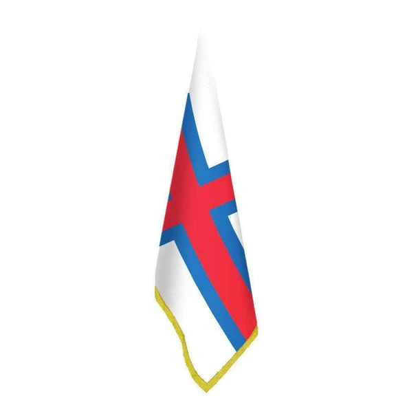 Faroe Adaları Bayrağı - Ofis - Makam -Toplantı Odaları - Saçaklı Makam Bayrağı ürün görseli 1