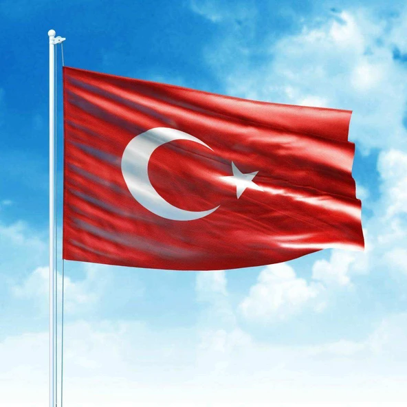 Türk Bayrağı - Bayrak -Ay Yıldız -Türkiye 100x150 cm T.C Alpaka Kumaş ürün görseli 1