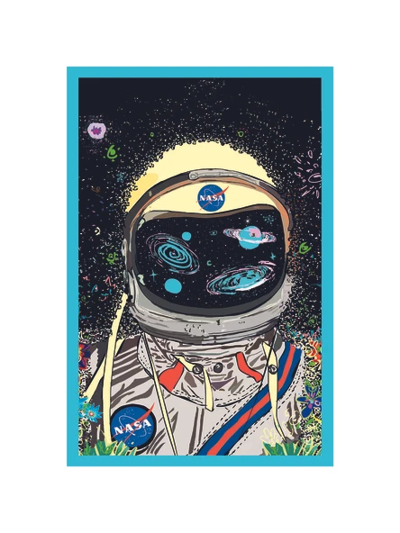 Astronot ve Uzay Temalı Tasarım Kart  Dekoratif Hediye Not Kartı ve Kartpostal  10x15 cm ürün görseli 1