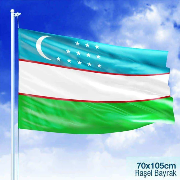 Özbekistan Cumhuriyeti Bayrağı -Türk Devletleri Bayrak -70x105 cm ürün görseli 1