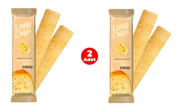 Long Chips Mashed Potato Snack Cheese Flavoured - Peynir Aromalı Patates Cipsi ( 2 Adet) ürün görseli 1