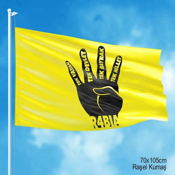 Rabia -(Tek Vatan -Devlet -Bayrak -Millet ) Bayrağı -70x105cm ürün görseli 1