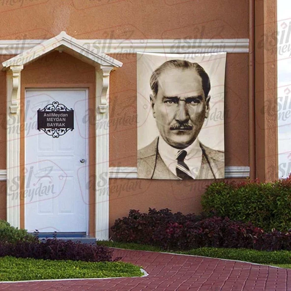 Sivil Gazi Mustafa Kemal Atatürk - Portre - Takım Elbiseli Modern Atatürk Poster Bayrak 100x150 cm ürün görseli 1