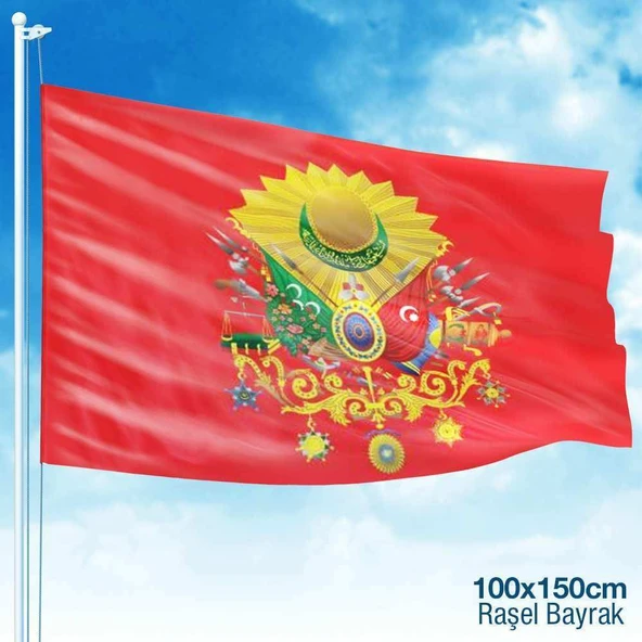 Kırmızı Osmanlı Sancağı Raşel Bayrak - 100x150cm (1 metre x 1,5 metre) ürün görseli 1