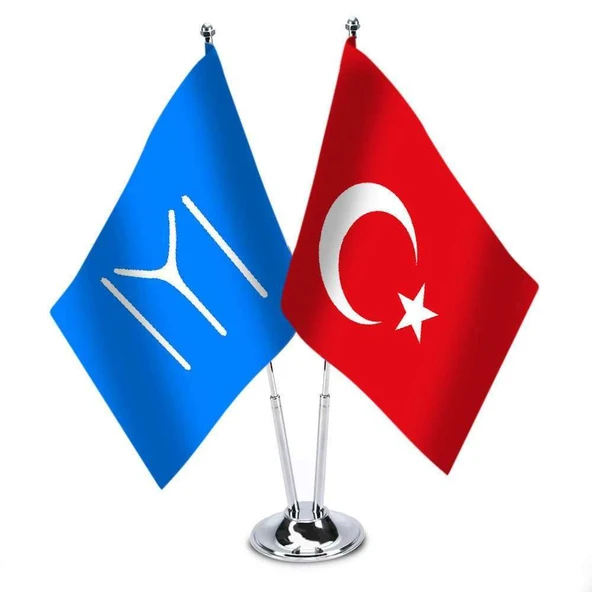 Kayı Türk Boyu ve Türkiye - Saten Masa Bayrağı ürün görseli 1