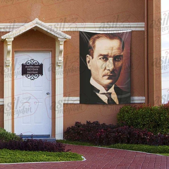 Sivil Takım Elbiseli Gazi Mustafa Kemal Atatürk - Portre - Poster Bayrak 100x150 cm ürün görseli 1