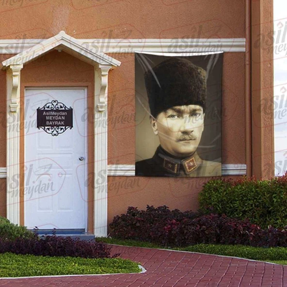 Üniformalı Kalpaklı Gazi Mustafa Kemal Atatürk - Portre - Poster Bayrak 100x150 cm ürün görseli 1