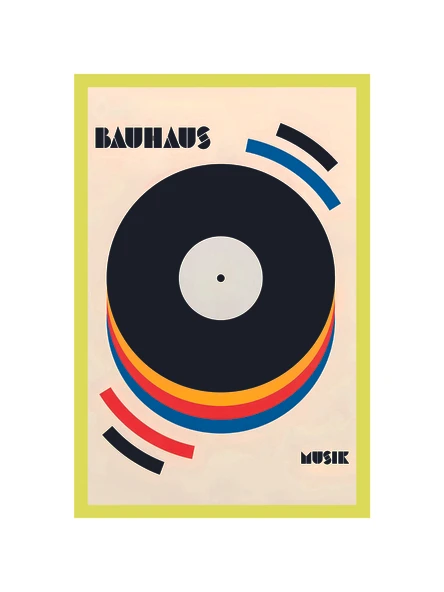 Bauhaus Müzik Temalı  Dekoratif Kartpostal Hediye Not Kartı  10x15 Cm ürün görseli 1