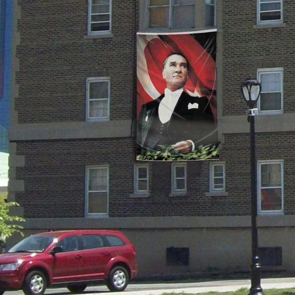 Ay Yıldızlı Sivil Mustafa Kemal Atatürk Poster CepheBayrak- 3x4,5 metre ürün görseli 1