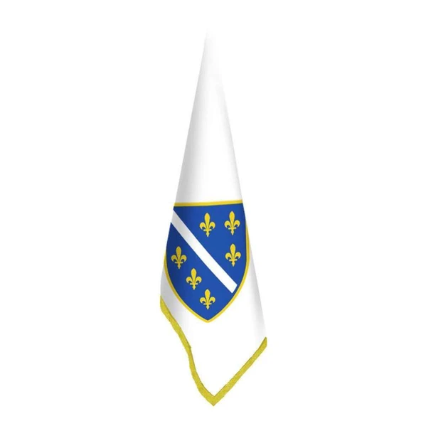 Bosna Hersek (1992-1998) Bayrağı -Ofis-Makam-Toplantı Odaları - Saçaklı Makam Bayrağı ürün görseli 1