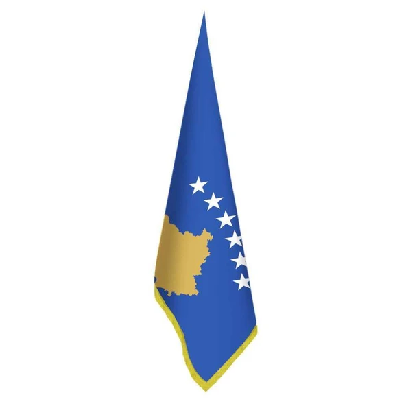 Kosova Bayrağı - Ofis-Makam-Toplantı Odaları - Saçaklı Makam Bayrağı ürün görseli 1