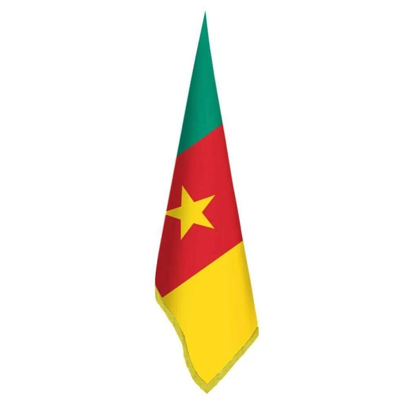 Kamerun Bayrak - Ofis-Makam-Toplantı Odaları - Saçaklı Makam Bayrağı ürün görseli 1