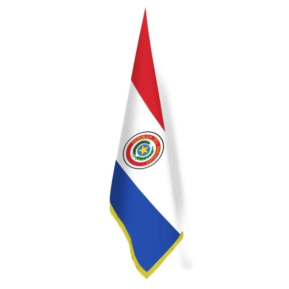 Paraguay Bayrağı - Ofis-Makam-Toplantı Odaları - Saçaklı Makam Bayrağı ürün görseli 1