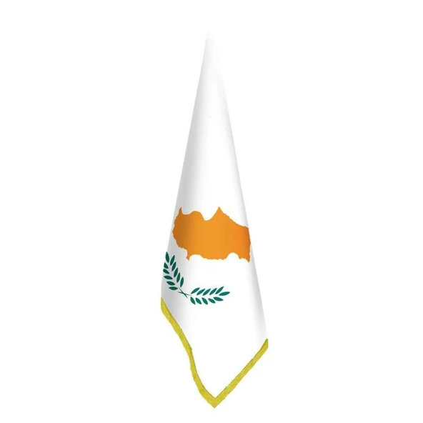 Güney Kıbrıs Cumhuriyeti Bayrağı - Ofis-Makam-Toplantı Odaları - Saçaklı Makam Bayrağı ürün görseli 1