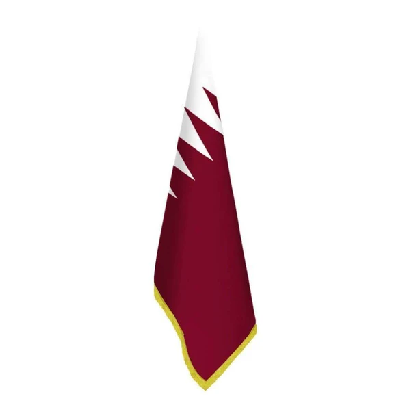 Qatar - Katar Bayrağı - Ofis-Makam-Toplantı Odaları - Saçaklı Makam Bayrağı ürün görseli 1