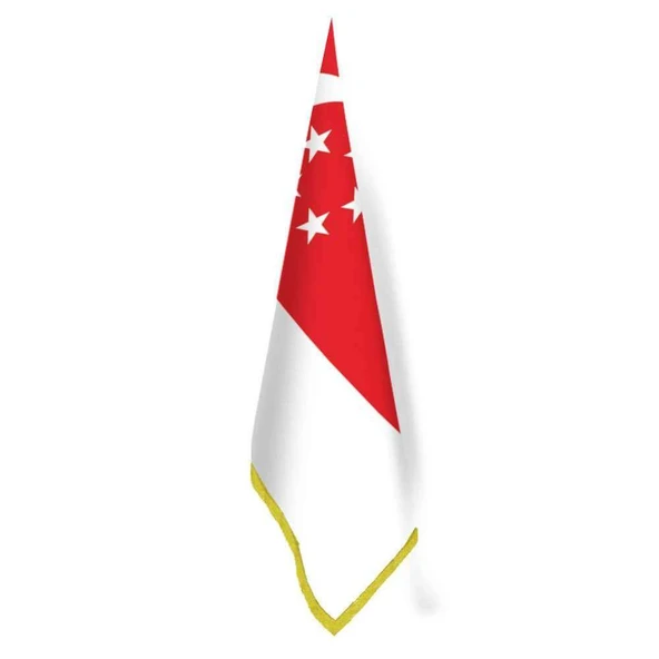 Singapur Bayrağı - Ofis-Makam-Toplantı Odaları - Saçaklı Makam Bayrağı ürün görseli 1
