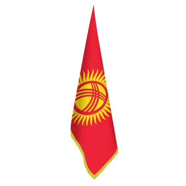 Kırgızistan Bayrağı - Ofis-Makam-Toplantı Odaları - Saçaklı Makam Bayrağı ürün görseli 1
